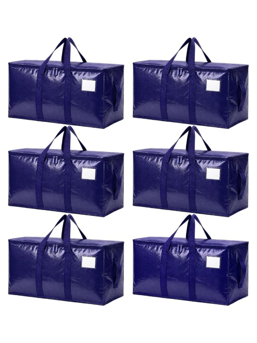 Extra Large Heavy Duty Moving Bags 6 Pack PE Storage Tote